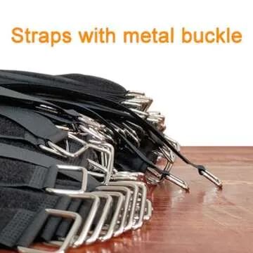 VIGAER 8"12"18"24"30" Hook and Loop Fastening Cable Strap - 30 Pack Reusable Nylon Extend Securing Strap - Adjustable Cinch Strap with Buckle