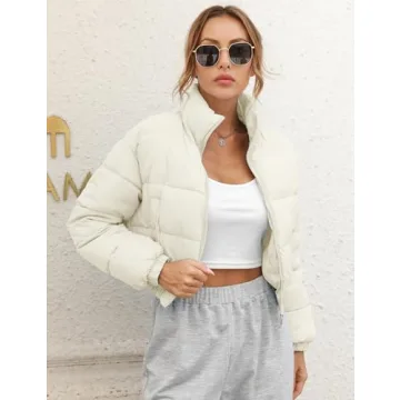 Gihuo Women's Cropped Quilted Puffer Jacket Lightweight