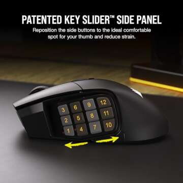 CORSAIR SCIMITAR ELITE RGB WIRELESS MMO Gaming Mouse - 26,000 DPI - 16 Programmable Buttons - Up to 150hrs Battery - iCUE Compatible - Black