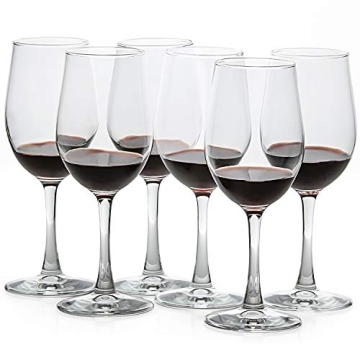 UMI UMIZILI 12 Ounce - Set of 6, All-Purpose Classic Durable Red/White Wine Glasses
