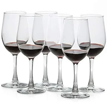 UMI UMIZILI 12 Ounce - Set of 6, All-Purpose Classic Durable Red/White Wine Glasses
