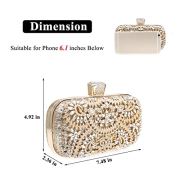 DA BODAN Sparkly Rhinestone Clutch for Special Occasions