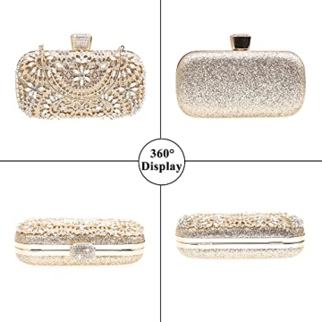 DA BODAN Sparkly Rhinestone Clutch for Special Occasions