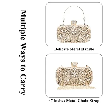 DA BODAN Sparkly Rhinestone Clutch for Special Occasions