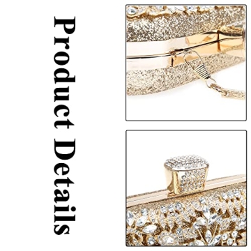 DA BODAN Sparkly Rhinestone Clutch for Special Occasions