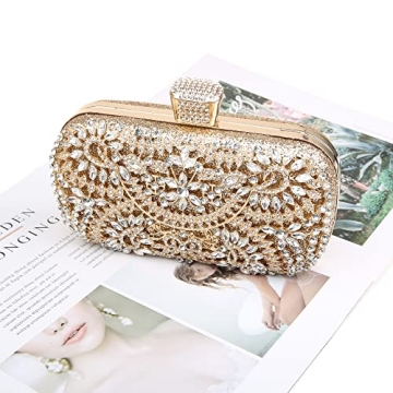 DA BODAN Sparkly Rhinestone Clutch for Special Occasions