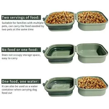 Collapsible Dog Water Bowl, Portable Dog Bowl for Traveling, 2-in-1 Pet Food and Water Feeder - Travel Dog Bowls with Lid for Walking, Traveling, Camping and Hiking