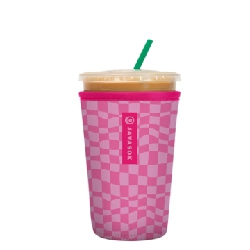 Sok It Java Sok Iced Coffee & Cold Soda Insulated Neoprene Cup Sleeve (Pink Grand Prix, Medium: 22-2...