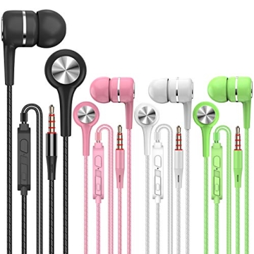 Affordable YNR 4 Pairs Wired Earbuds - Quality Sound, Volume Control, and Comfort