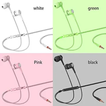 YNR 4 Pairs Wired Earbuds with Microphone and Control