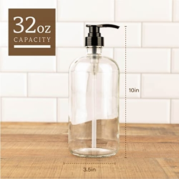 Kitchentoolz 32-Ounce Clear Glass Pump Bottles
