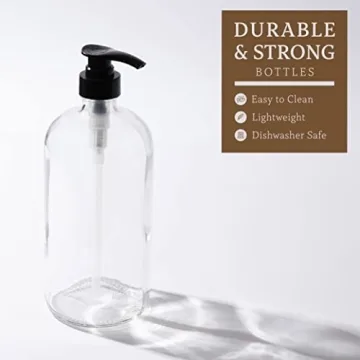 Kitchentoolz 32-Ounce Clear Glass Pump Bottles