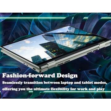 Dell Inspiron 14 Inch FHD Touchscreen 2 in 1 Business Laptop, AMD Ryzen 7 5825U, 32GB RAM, 1TB HDD, Windows 11 Pro, Backlit Keyboard, Fingerprint Reader, HDMI, WiFi 6, Pebble Green