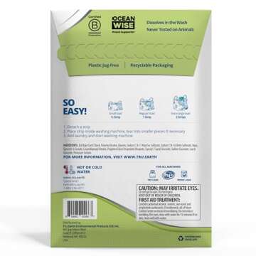 Tru Earth Platinum - Heavy Duty Laundry Detergent Sheets - Up to 128 Loads (64 Sheets), Fragrance Fr...