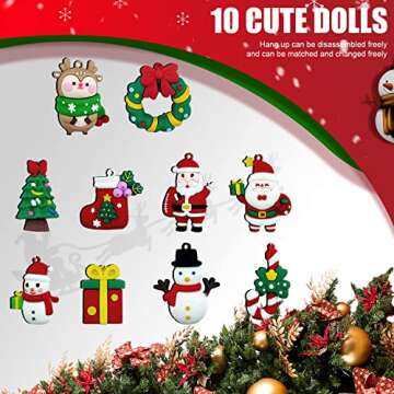 Christmas String Lights,Window Lights Christmas Decor Ring Lights with Ornament Toy,100 LED Santa Fairy Lights,USB Powered Christmas Hanging Ornaments for Indoor Outdoor, Xmas Tree Patio Bedroom Decor