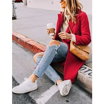 Hooever Women's Stylish Winter Wool Coat Peacoat