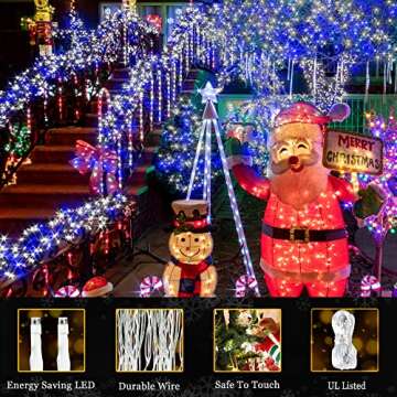 KNONEW 500 LED Outdoor Christmas String Lights - Waterproof & 8 Modes