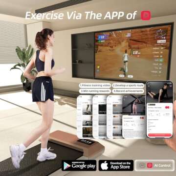 Deer Run Walking Pad, 2 in 1 Portable Silent Under Desk Treadmills for Home Use, 5-Layers Shock-Abso...