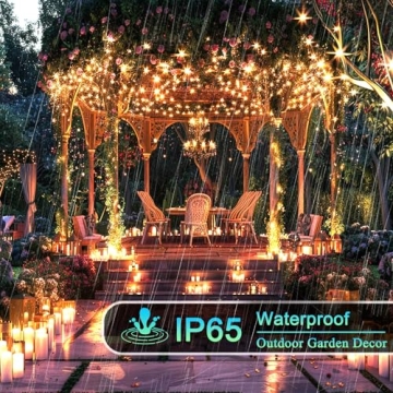 OZS Solar String Lights Outdoor with 8 Modes and Waterproof Design