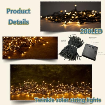 OZS Solar String Lights Outdoor with 8 Modes and Waterproof Design