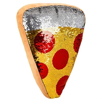 Pizza Slice Pillow with Reversible Sequins - Fun Home Decor