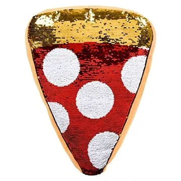 Pizza Slice Pillow with Reversible Sequins - Fun Home Decor