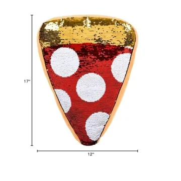 Pizza Slice Pillow with Reversible Sequins - Fun Home Decor