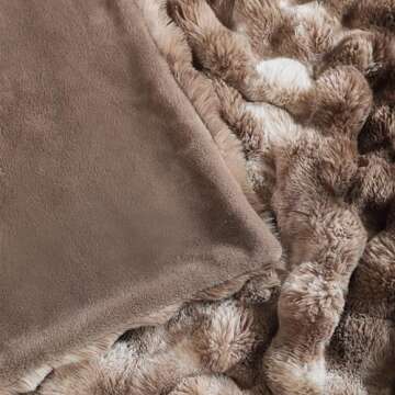 UKELER Cosy Ultra Soft Faux Fur Throw Blanket for All