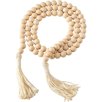 Sustainable Farmhouse Wood Beads Garland Decor for Home