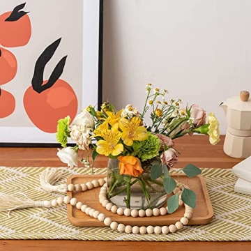 Sustainable Farmhouse Wood Beads Garland Decor for Home