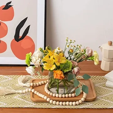 Sustainable Farmhouse Wood Beads Garland Decor for Home