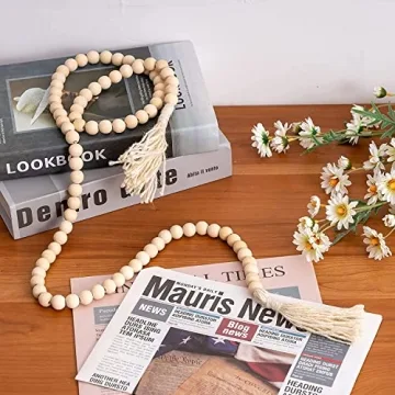 Sustainable Farmhouse Wood Beads Garland Decor for Home