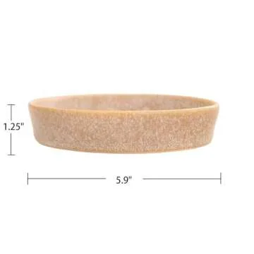 Ceramic Slow Feeder Cat Bowls 6 Inch Shallow Whisker Friendly Cat Food Bowls Grid Cat Dishes Pet Plate for Cat and Puppy, Dishwasher Safe (Khaki)