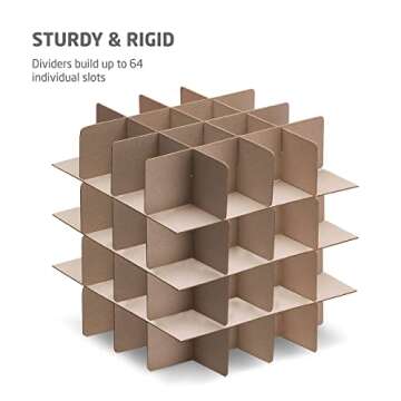 ZOBER Christmas Ornament Storage Box - Stores 64 Ornaments W/Dual Zippers - Non-Woven, Tear- Proof Christmas Ornament Storage Containers - 3 Inch Cube Compartments - Red