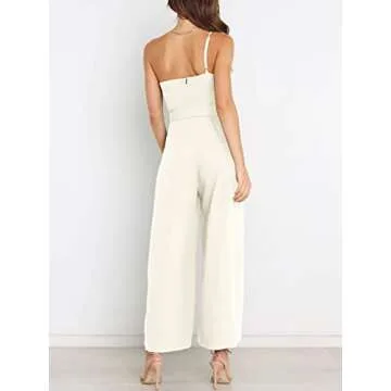 ANRABESS Women's Trendy One Shoulder Jumpsuit 2024