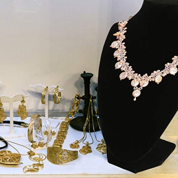 Elegant Black Velvet Jewelry Bust Display Stand