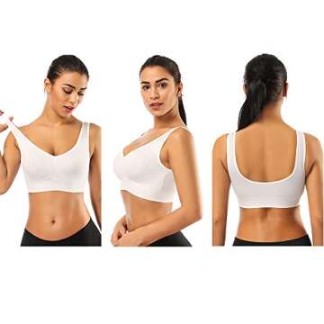 BESTENA Comfort Bra 2 Pack Seamless Removable Pads Sleep Bras, Yoga Bra, Sports Bras for Women