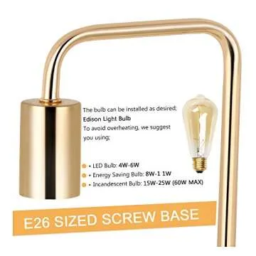 BTY Industrial Desk Lamp, Gold Vintage Nightstand Table Lamp Bedside Table Lamp for Reading Stylish Desk Lamp for Living Room, Bedroom, Office