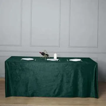 Efavormart Premium Velvet Hunter Emerald Green 90" x 156" Rectangle Tablecloth for Wedding Party Events