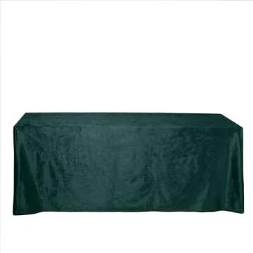 Efavormart Premium Velvet Hunter Emerald Green 90" x 156" Rectangle Tablecloth for Wedding Party Events
