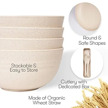 Wheat Straw Unbreakable Dinnerware Set for 8