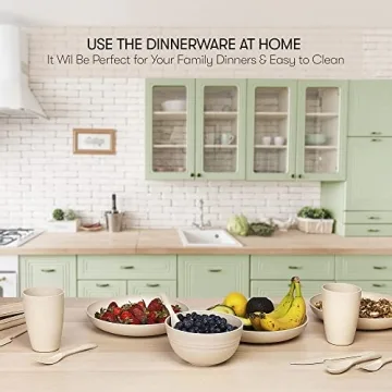 Wheat Straw Unbreakable Dinnerware Set for 8