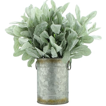 AuldHome Design Christmas Galvanized Greenery Buckets (Set of 3), Large, Medium, & Small Metal Farmhouse Decor Galvanized Cans w/Holiday Pine Motif