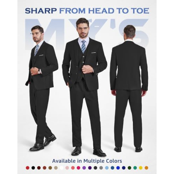 Stylish MY'S Men's 3 Piece Slim Fit Suit Set for Any Event