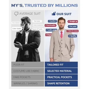 Stylish MY'S Men's 3 Piece Slim Fit Suit Set for Any Event