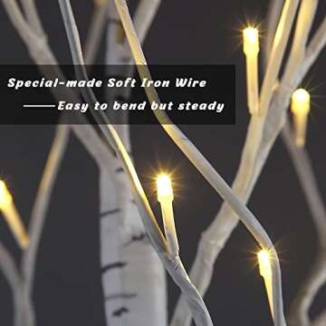 Lighted Birch Tree 8FT 132 LED Artificial Tree for Decoration Inside and Outside, Home Patio Wedding...