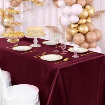 Horbaunal Burgundy Satin Tablecloth for Elegant Events
