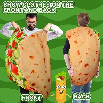 Hicarer Taco Costume for Adults - Fun Halloween Food Outfit