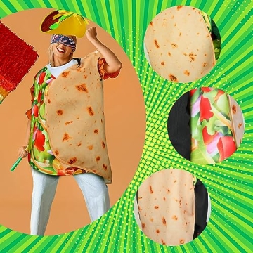 Hicarer Taco Costume for Adults - Fun Halloween Food Outfit