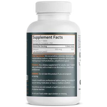 Bronson Selenium 200 mcg Immune & Antioxidant Support Essential Mineral, 250 Vegetarian Tablets
